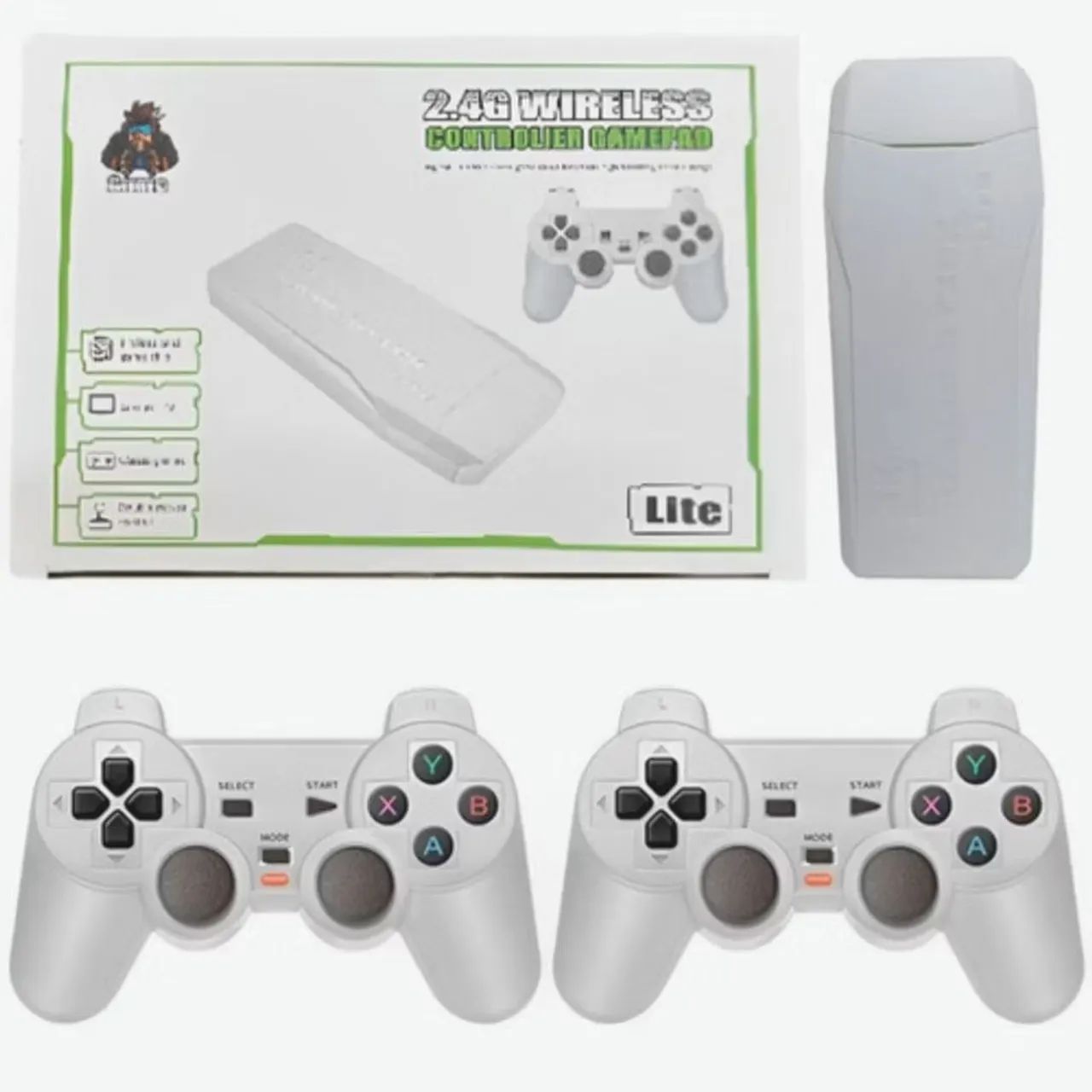 Videogame gamestick lite com 2 controles sem fio 