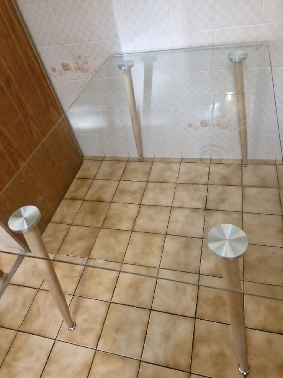 mesa de vidro retangular