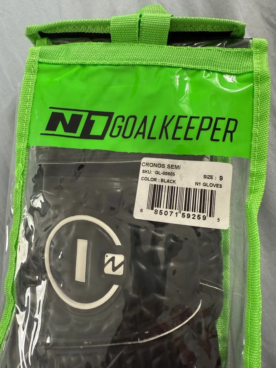 Luva de Goleiro N1 GoalKeeper Cronos Semi - Tamanho 9