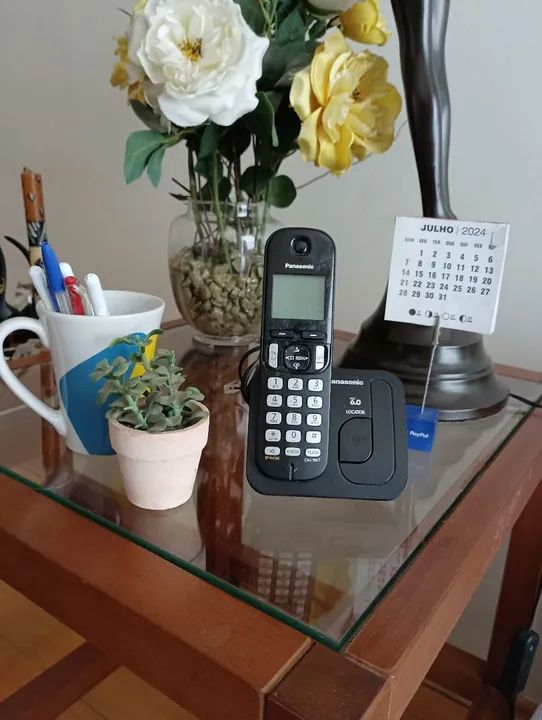 Telefone sem fio Panasonic com identificador de chamadas - Foto 2