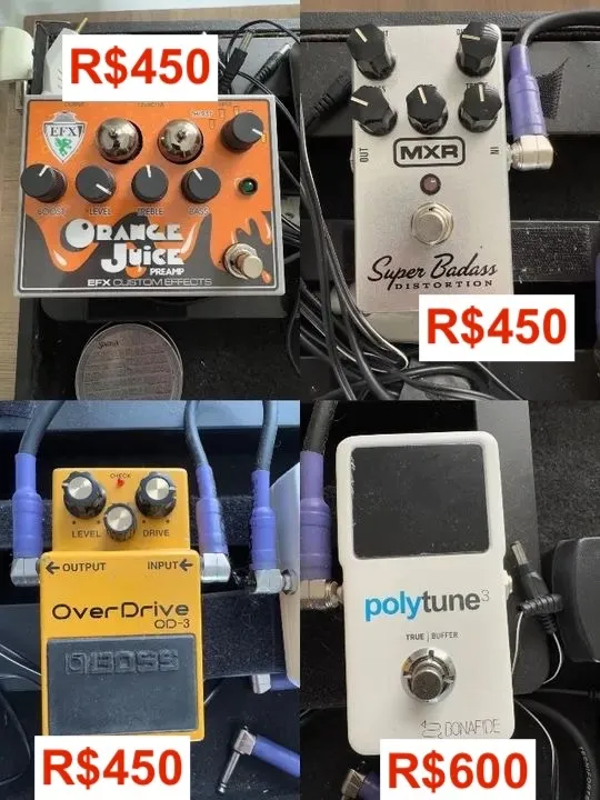 Pedal Boss Overdrive Polytune 3  MXR Badass distortion EFX Valvulado Poly Tune guitarra