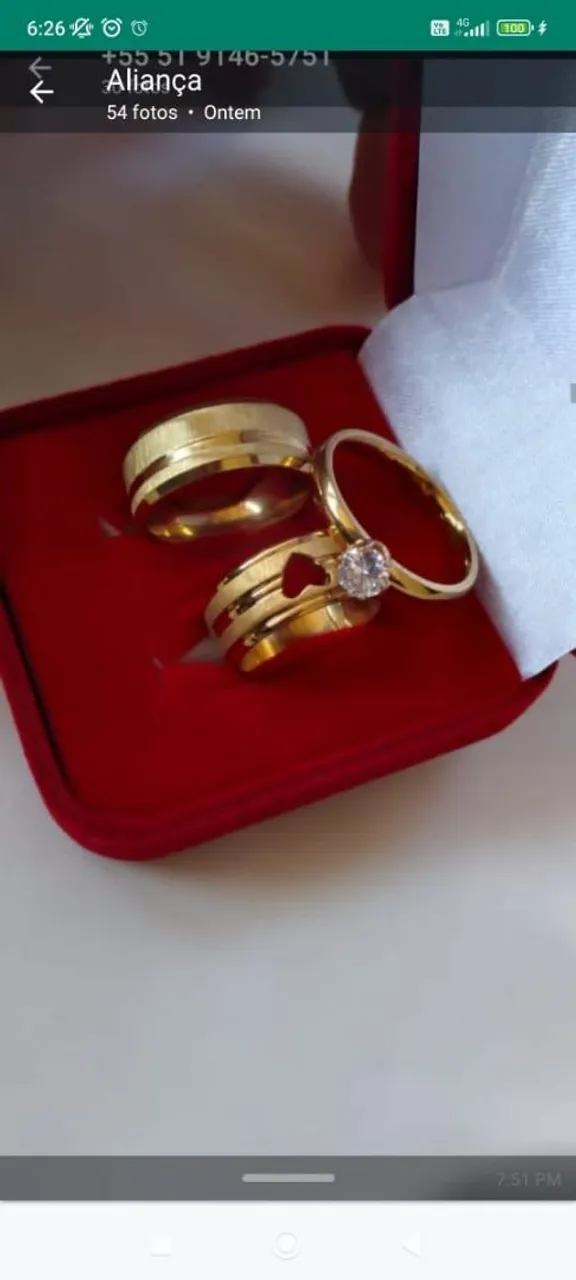 Alianças de casamento banhadas a ouro tem 6 meses de garantia