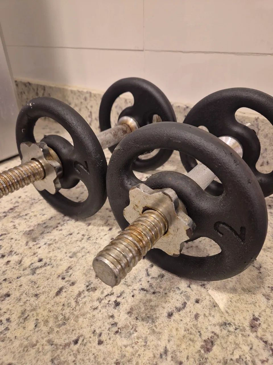 Halteres par com anilhas de 2kg