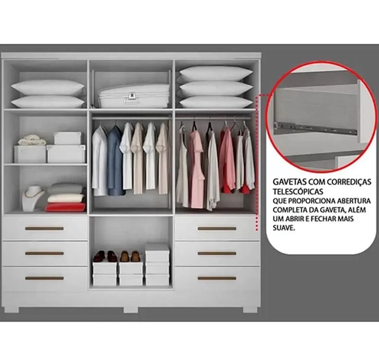 Guarda Roupa Encant com Espelho Casal p76 - Foto 3