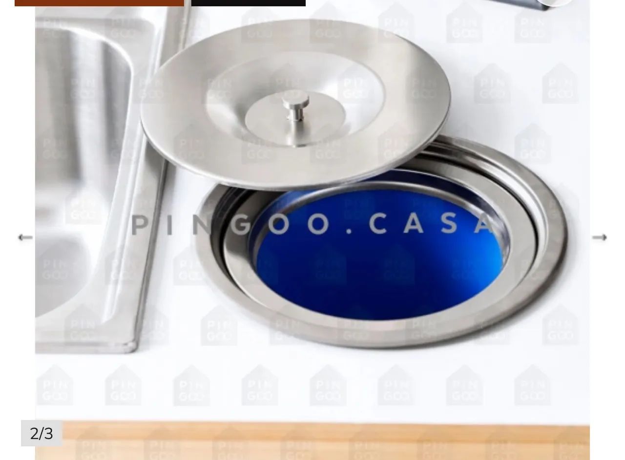 Lixeira de embutir para bancada 5 Litros Aço Inox - Foto 3