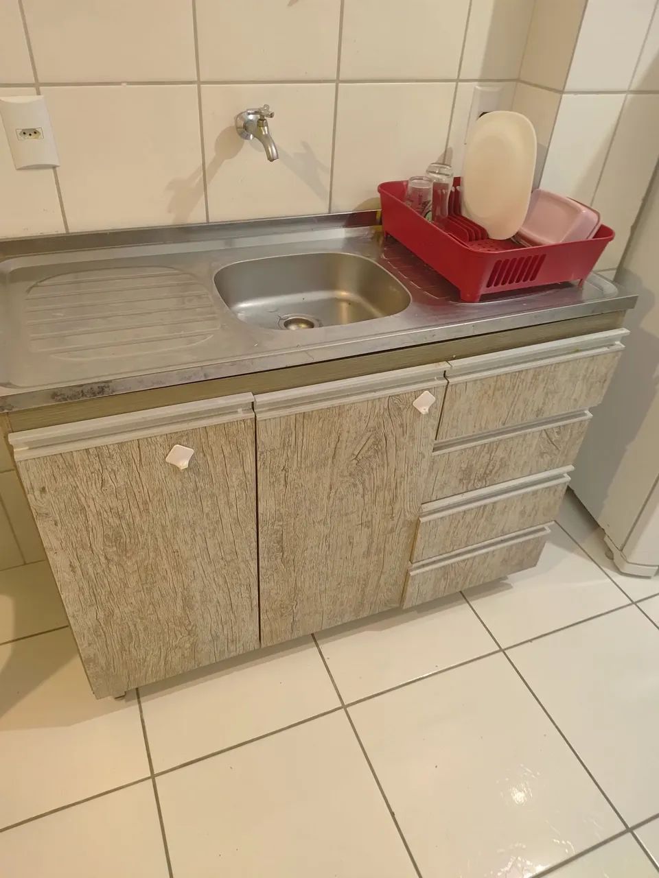 Armário de cozinha com pia em aço inox - Foto 4