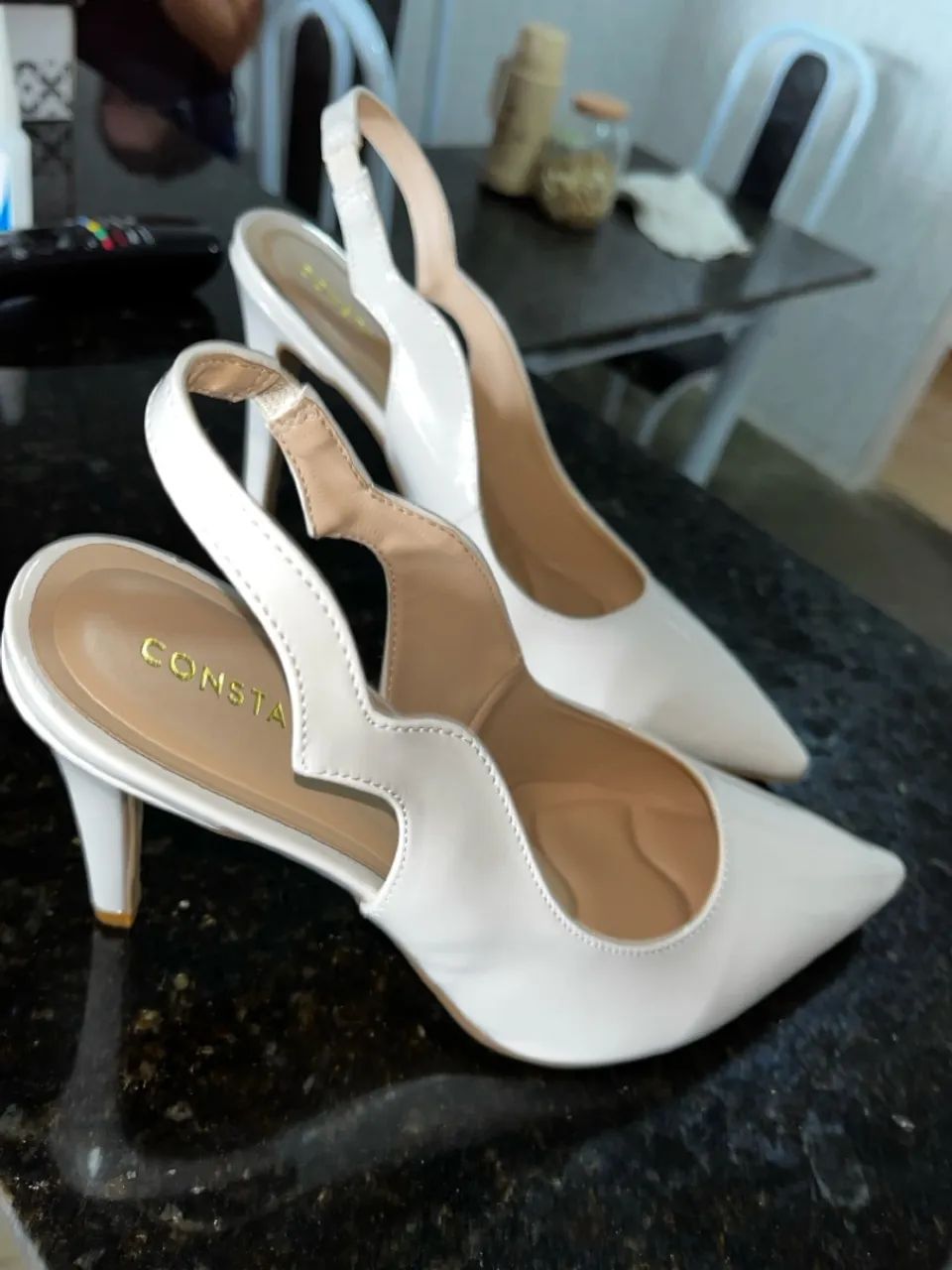Scarpin Branco Salto Alto- CONSTANCE 38