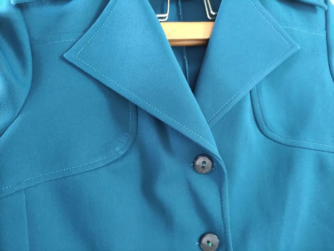 Jaqueta Vintage Azul Turquesa - Foto 5