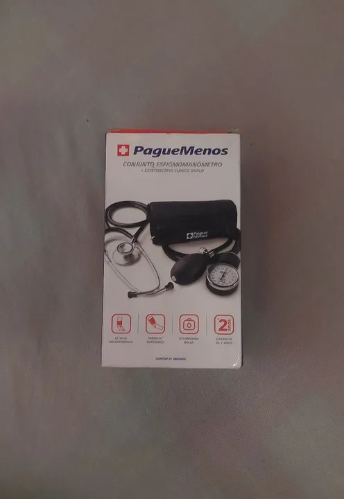 Conjunto Esfigmomanômetro + Estetoscópio Clínico Duplo PaqueMenos