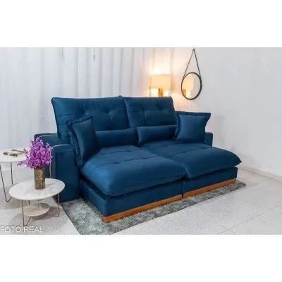 Sofá Retrátil Reclinável 2.50m Toronto Molas Ensacadas rf543 - Foto 4