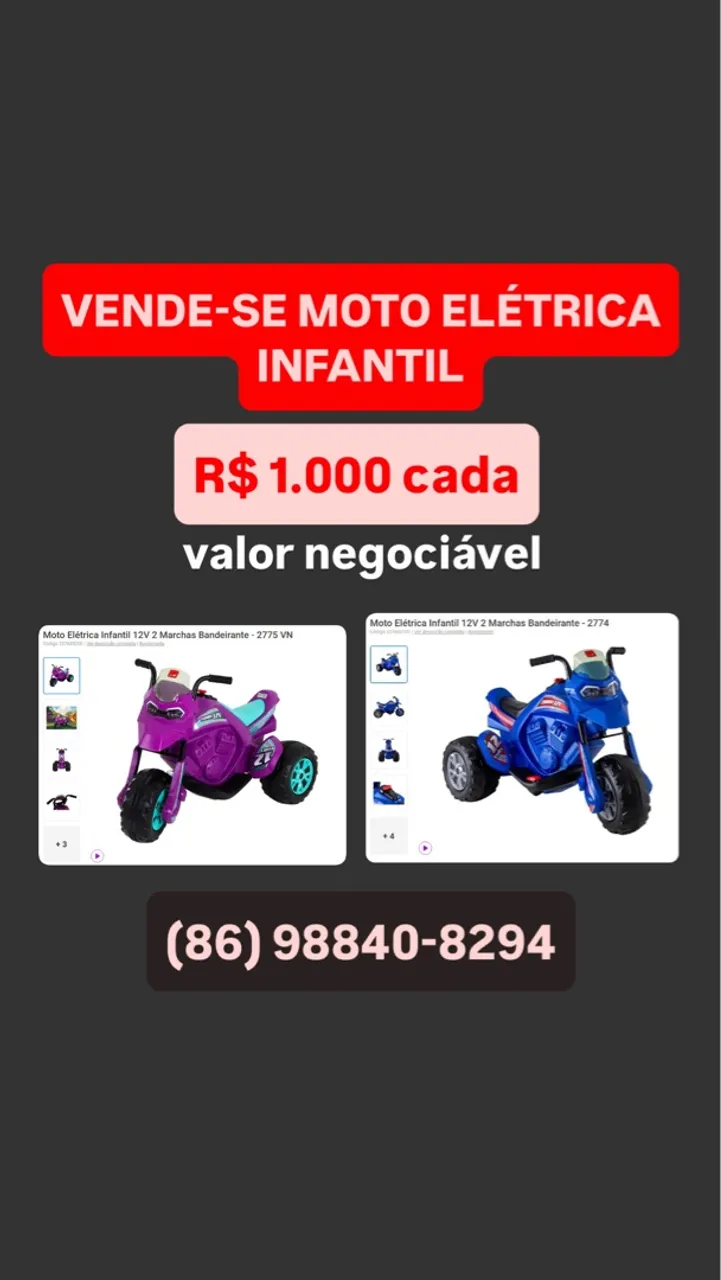 Moto Elétrica Infantil 12V