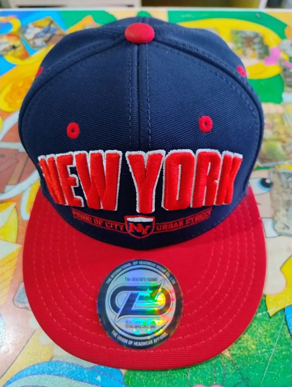 Boné New York - Azul e Vermelho original 