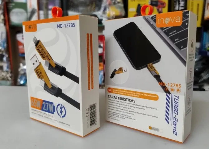 Cabo de Carregamento Rápido 3x1 USB P/TipoC - TipoC P/ TipoC - USB P/ iPhone (1.2M)