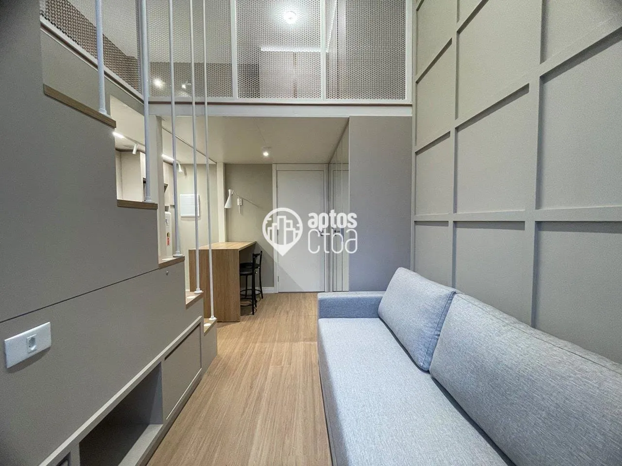 Apartamento Duplex mobiliado 1 quarto para locação, 01 vaga, Ecoville, Curitiba, PR
