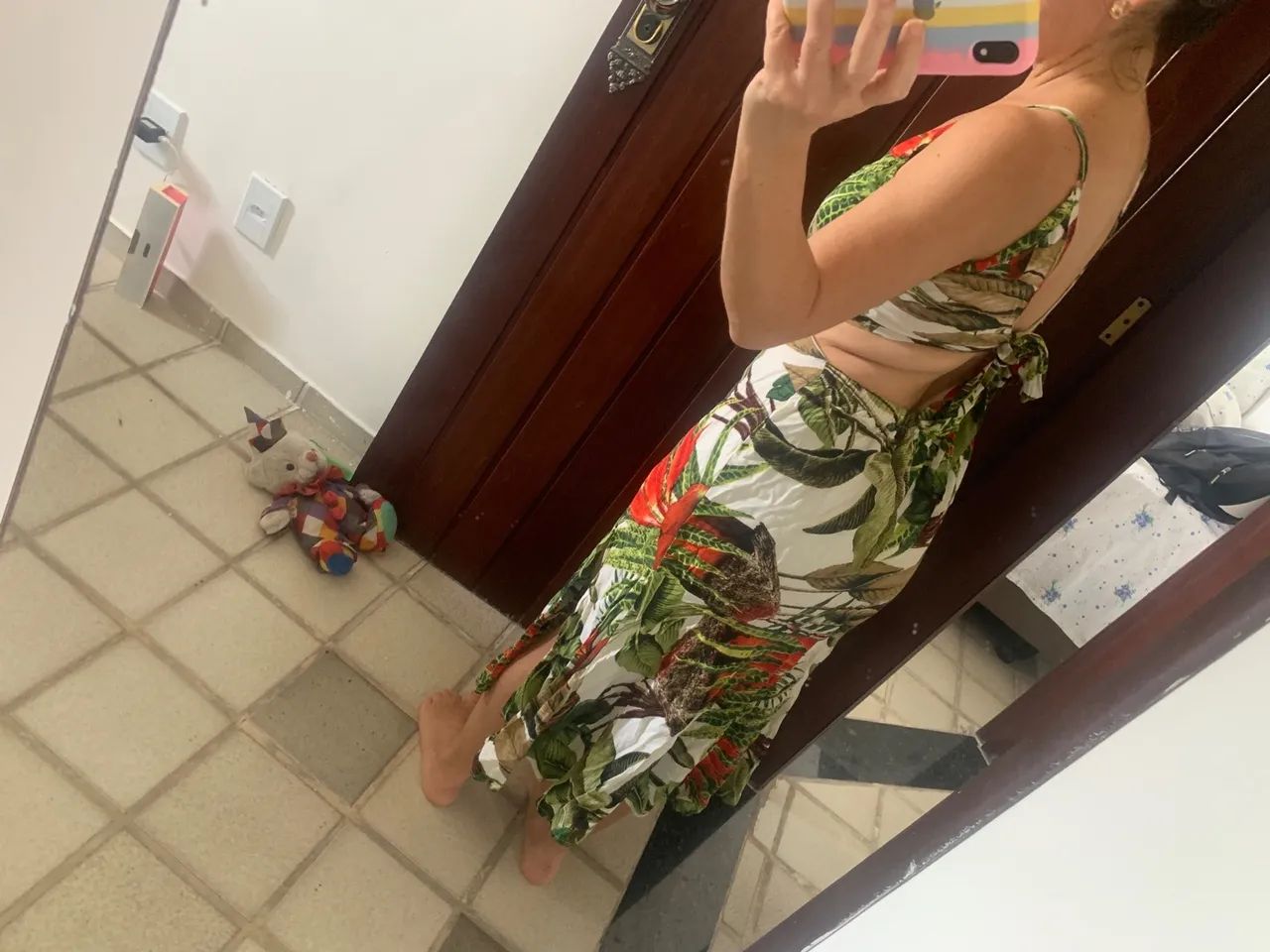 Vestido longo estampado tropical - Foto 3