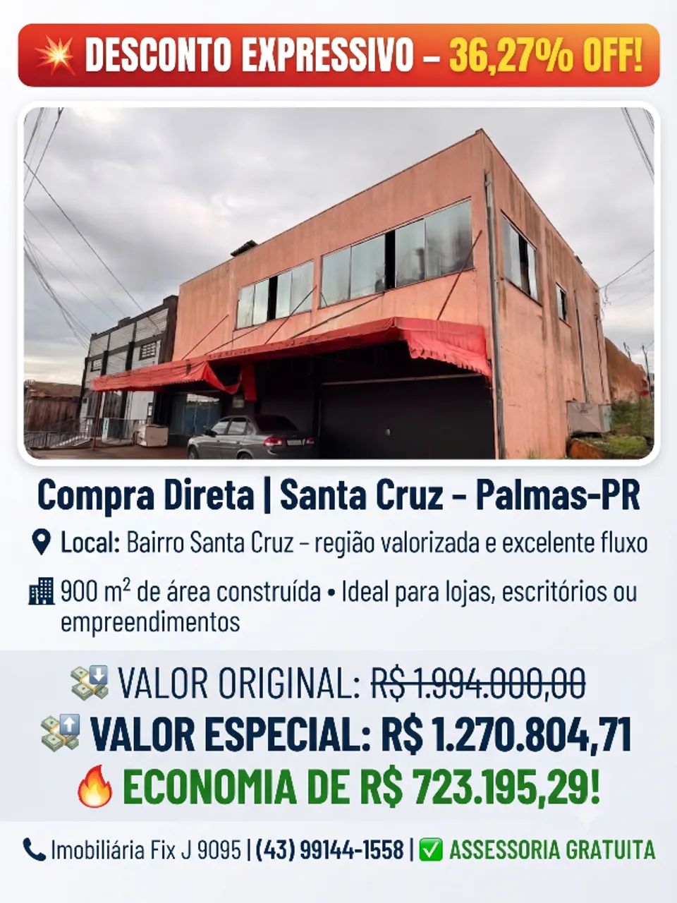 Imóvel com ótimo custo ? ? DESCONTO EXPRESSIVO - 36,27% OFF!