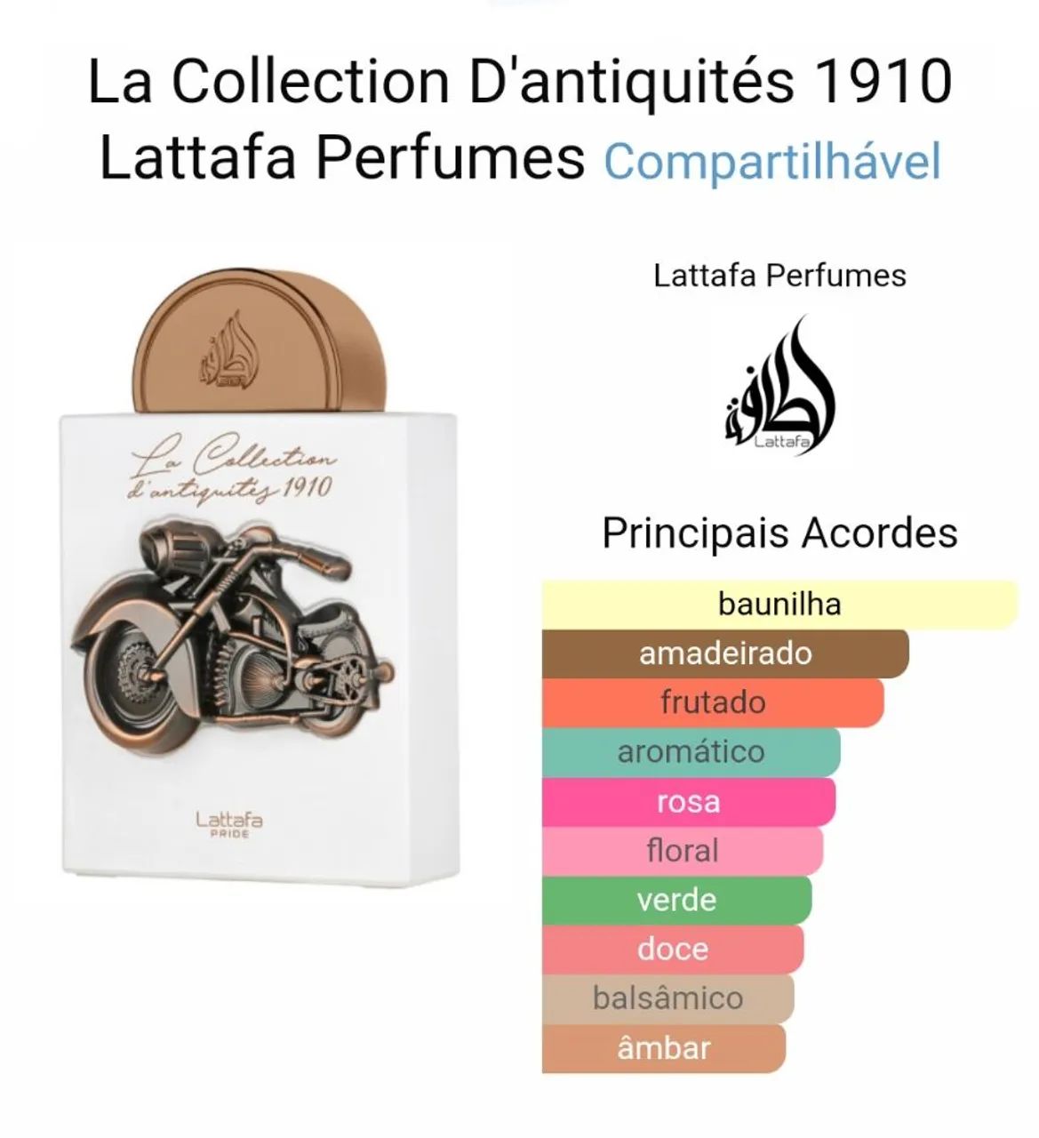 Antiquites 1910 Perfume Árabe 100% Original - lacrados  - Foto 3