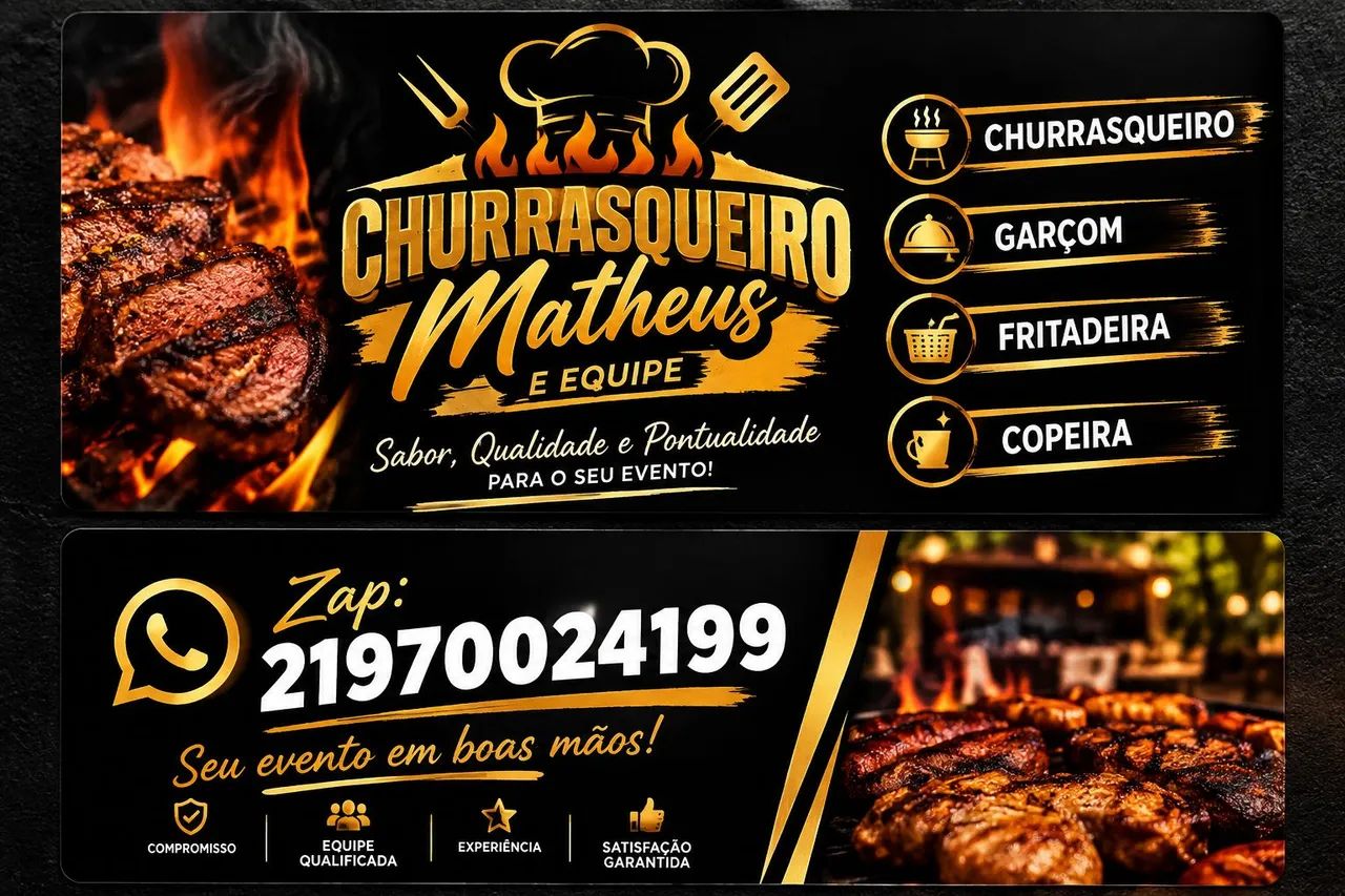 Churrasqueiro proficinal para seus eventos 