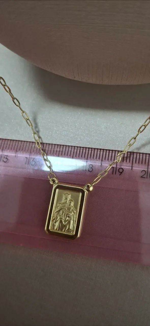 Escapulario masculino ouro 18k - Foto 3