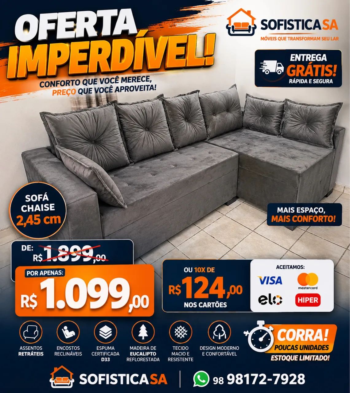 sofá novos PROMOÇÃO  - Foto 2