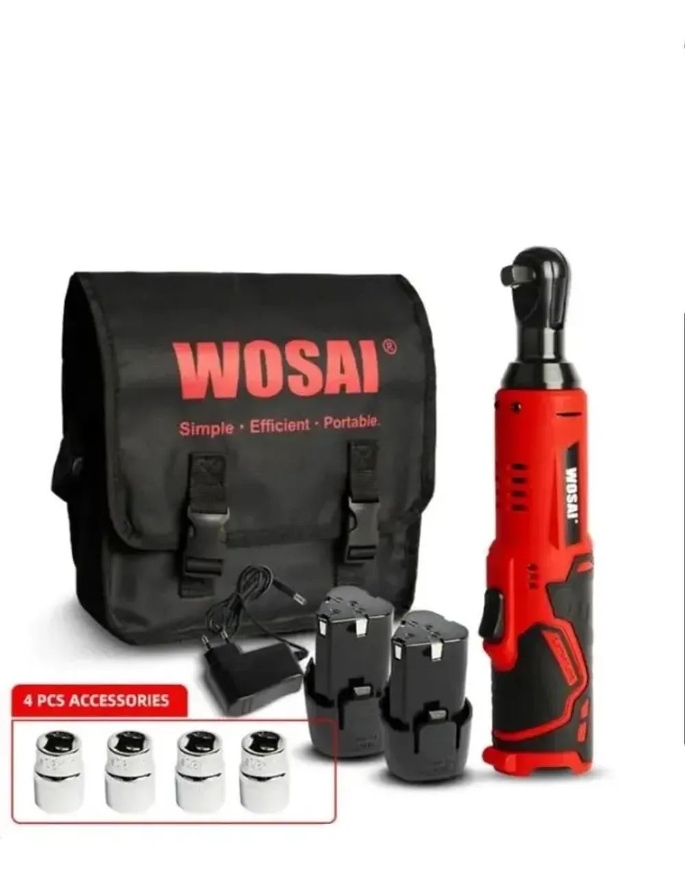 Kit Chave Elétrica Sem Fio Wosai Ângulo Reto,12v, 45nm, 3/8