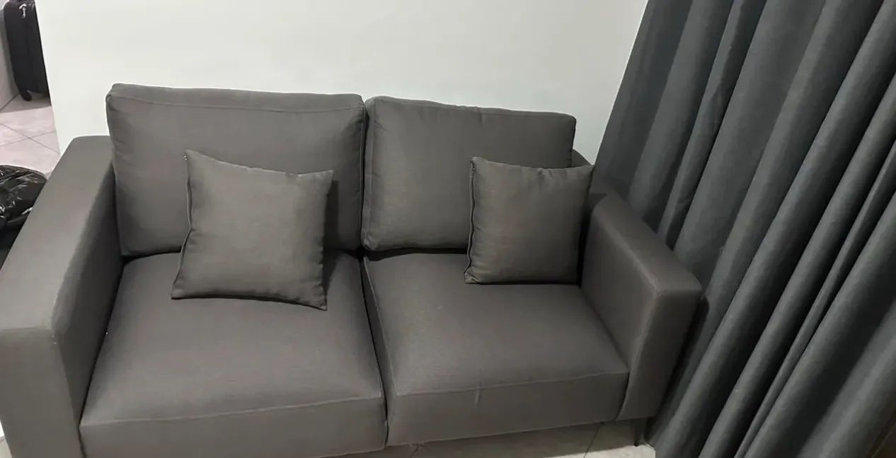 Sofá 2 Lugares com Molas Ensacadas 170 cm Unne Linho Cinza - Foto 2