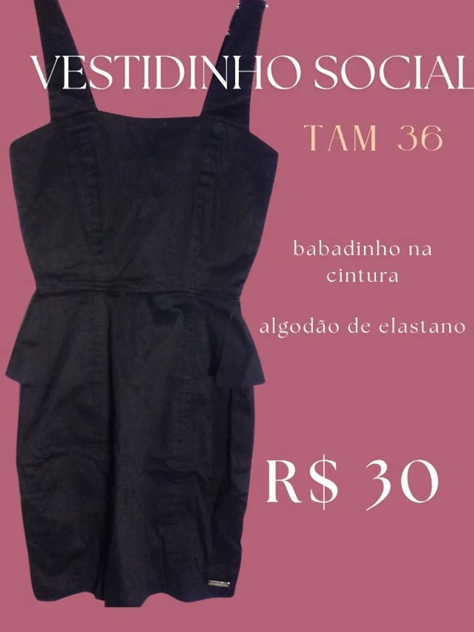 Vestido social preto alcinha tam 36