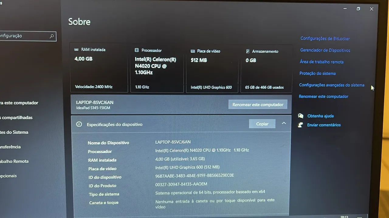 Notebook Lenovo IdeaPad - Intel - 4GB RAM - 500GB - Foto 4