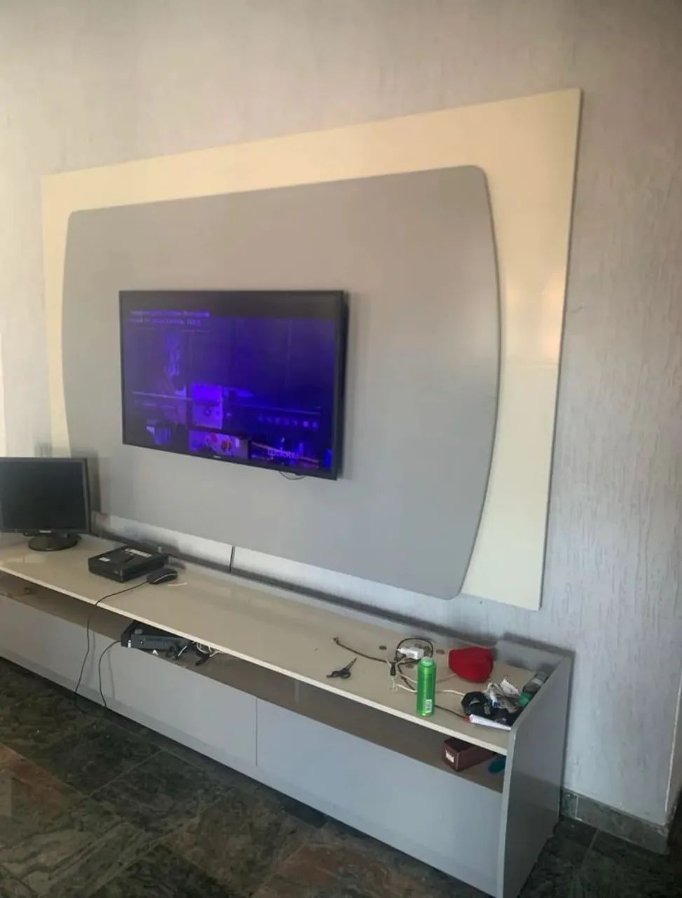 Painel de TV com LED + Rack Moderno com 3 Gavetas - Completo! - Foto 2