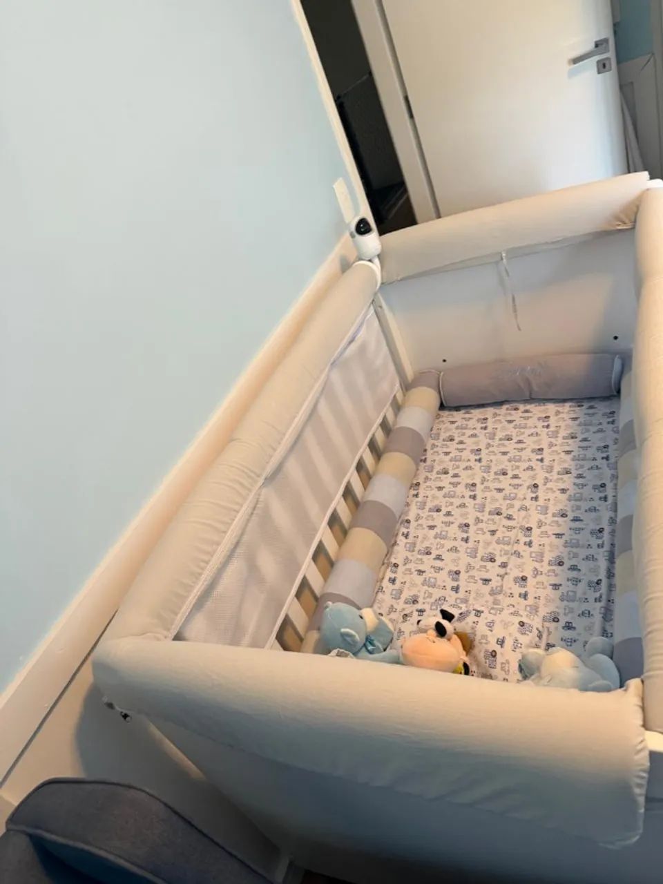 Berço Nordic Puppi Mobile + Colchão Ortobom + Proteções - Excelente Estado - Foto 3