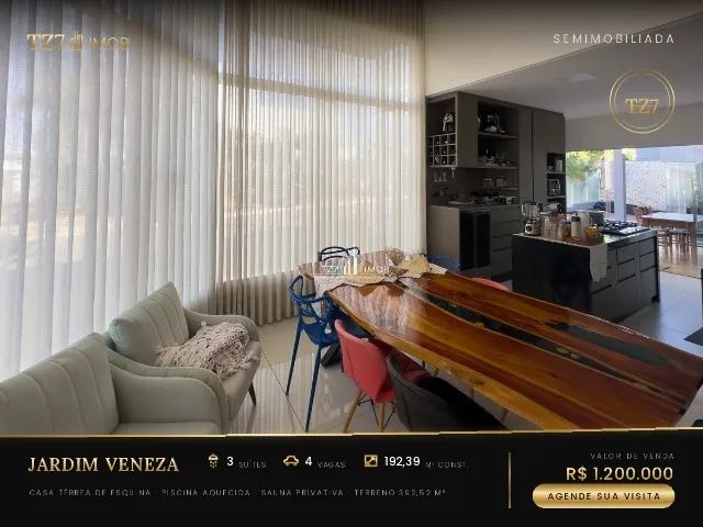 CASA TÉRREA DE ESQUINA 3 SUÍTES COM PISCINA NO JARDIM VENEZA - R$ 1.200.000  - Foto 4