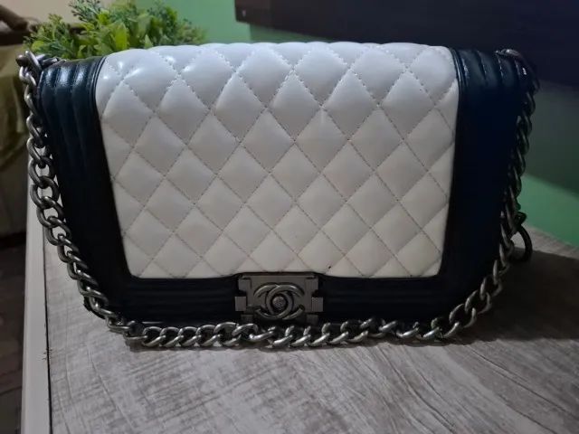 Bolsa estilo  chanel clássica matelassê bicolor - super elegante  - Foto 2