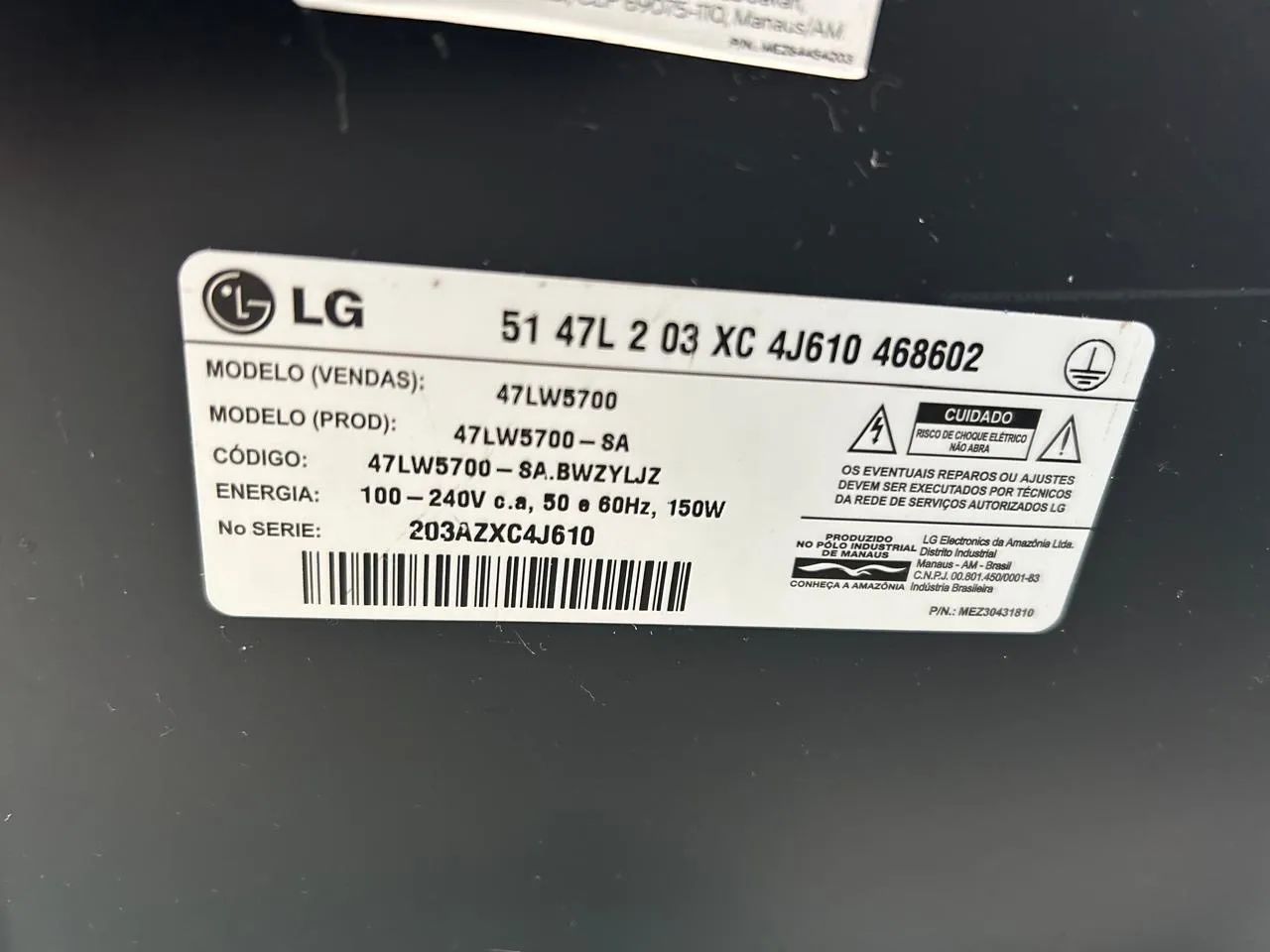 TV LG 47 polegadas 