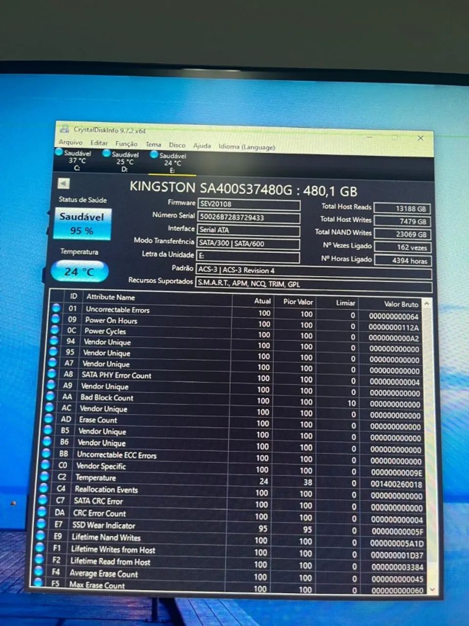 SSD Kingston 480GB - Funcionando Perfeitamente - Foto 3