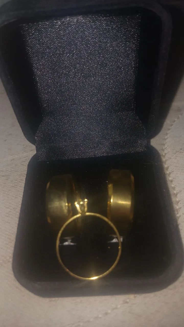 Conjunto aliança com anel solitário  - Foto 3