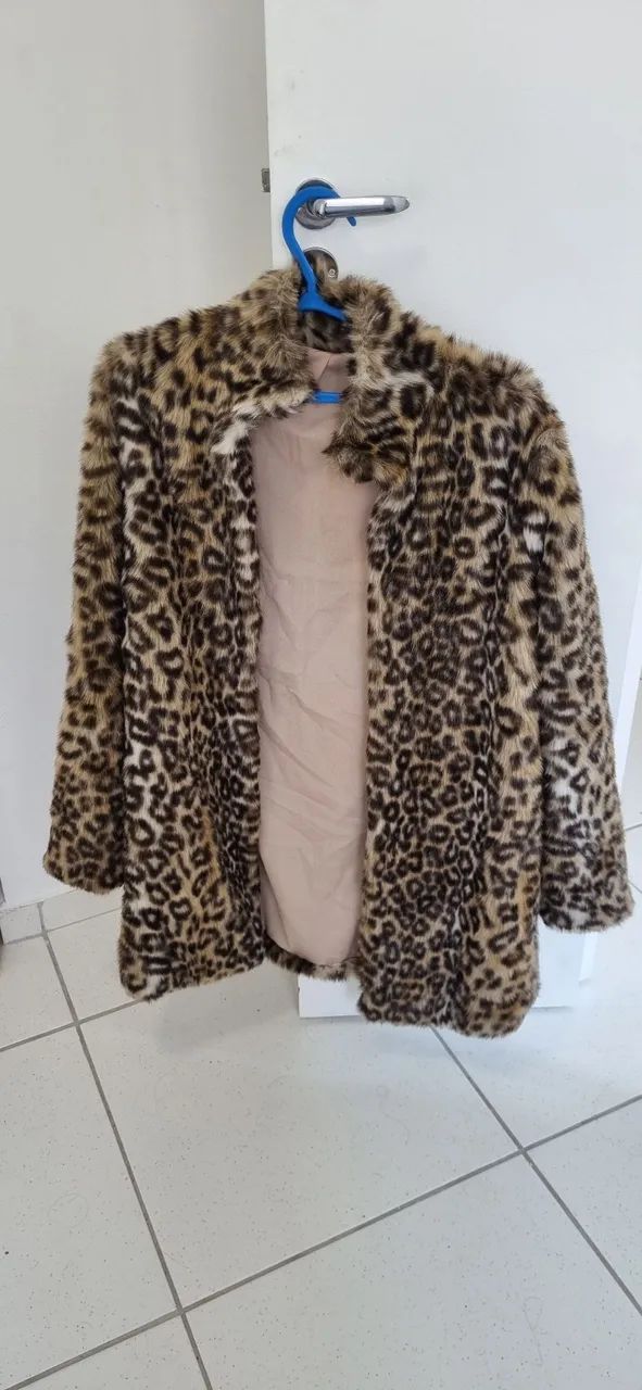 Casaco leopardo,  macio,  tecido de qualidade,  contém bolsos e botões  - Foto 2