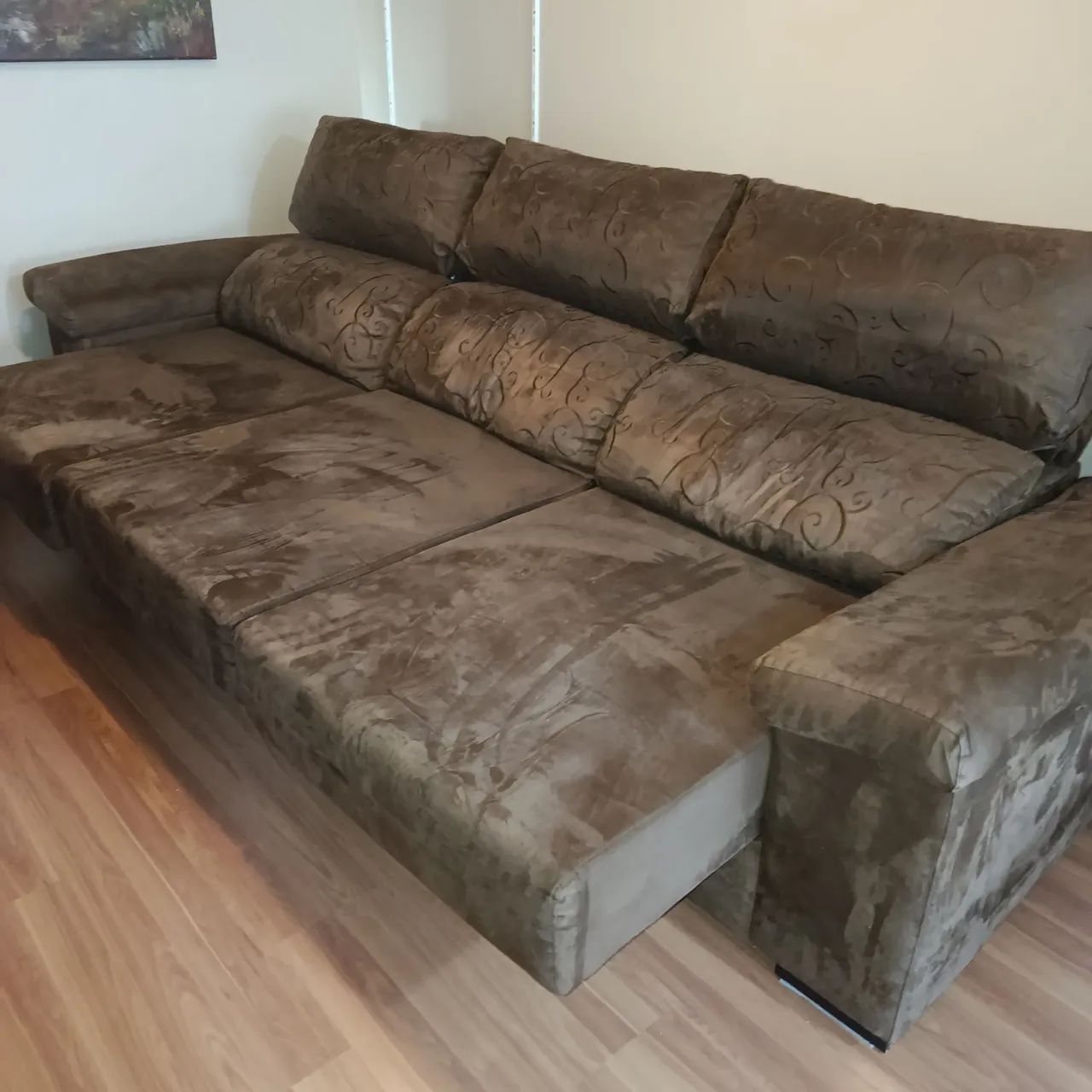 Sofá reclinável lindo bordado - Foto 3