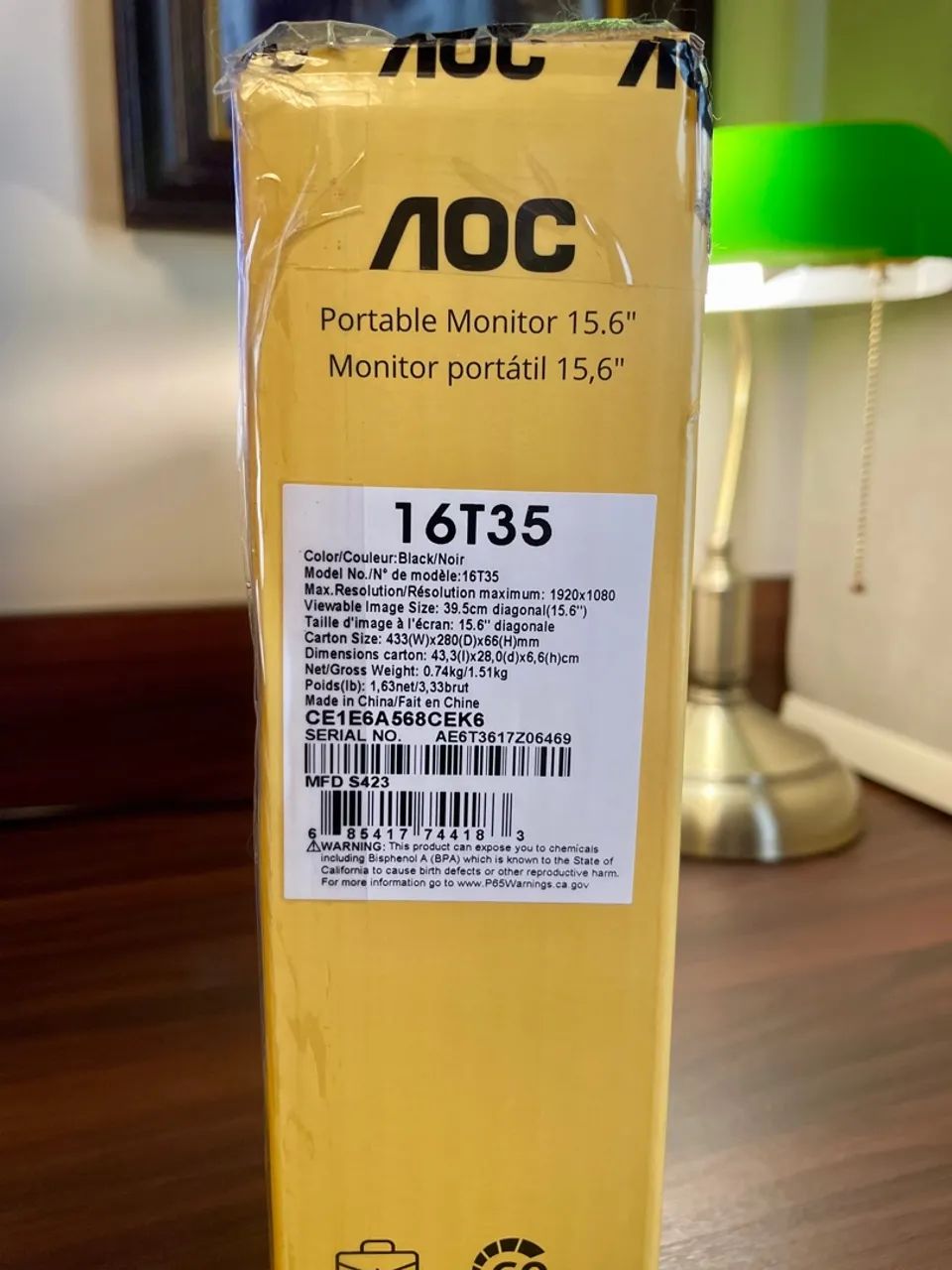 Monitor Portátil AOC 15,6 polegadas FullHD USB-C Novo! Na caixa. - Foto 2