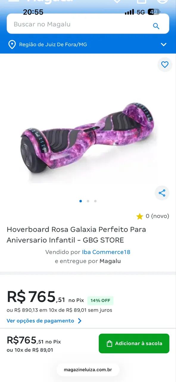 Hoverboard Rosa Galaxia  - Foto 4