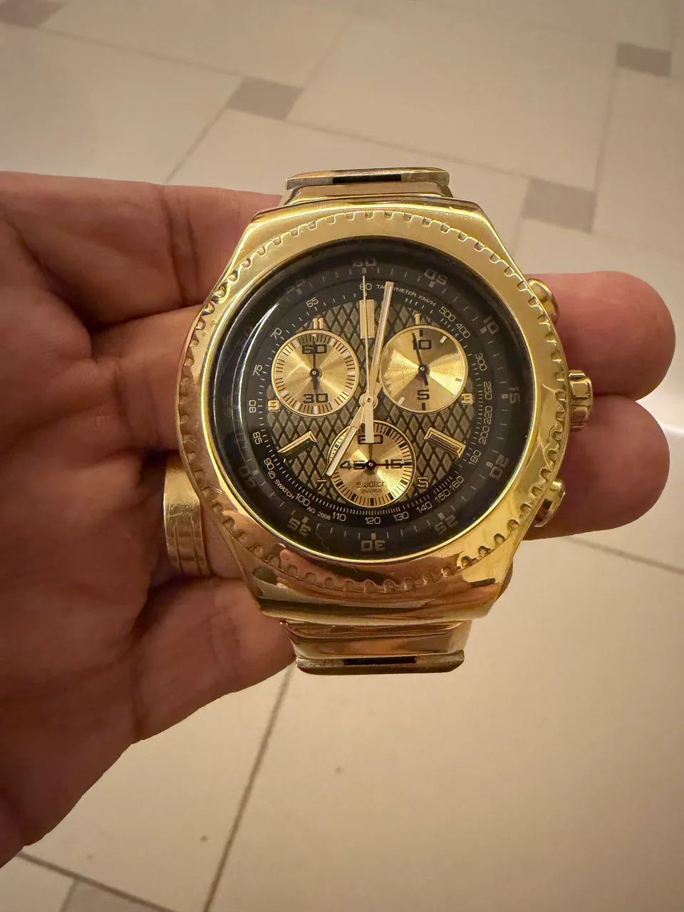 Swatch 007 dourado original 