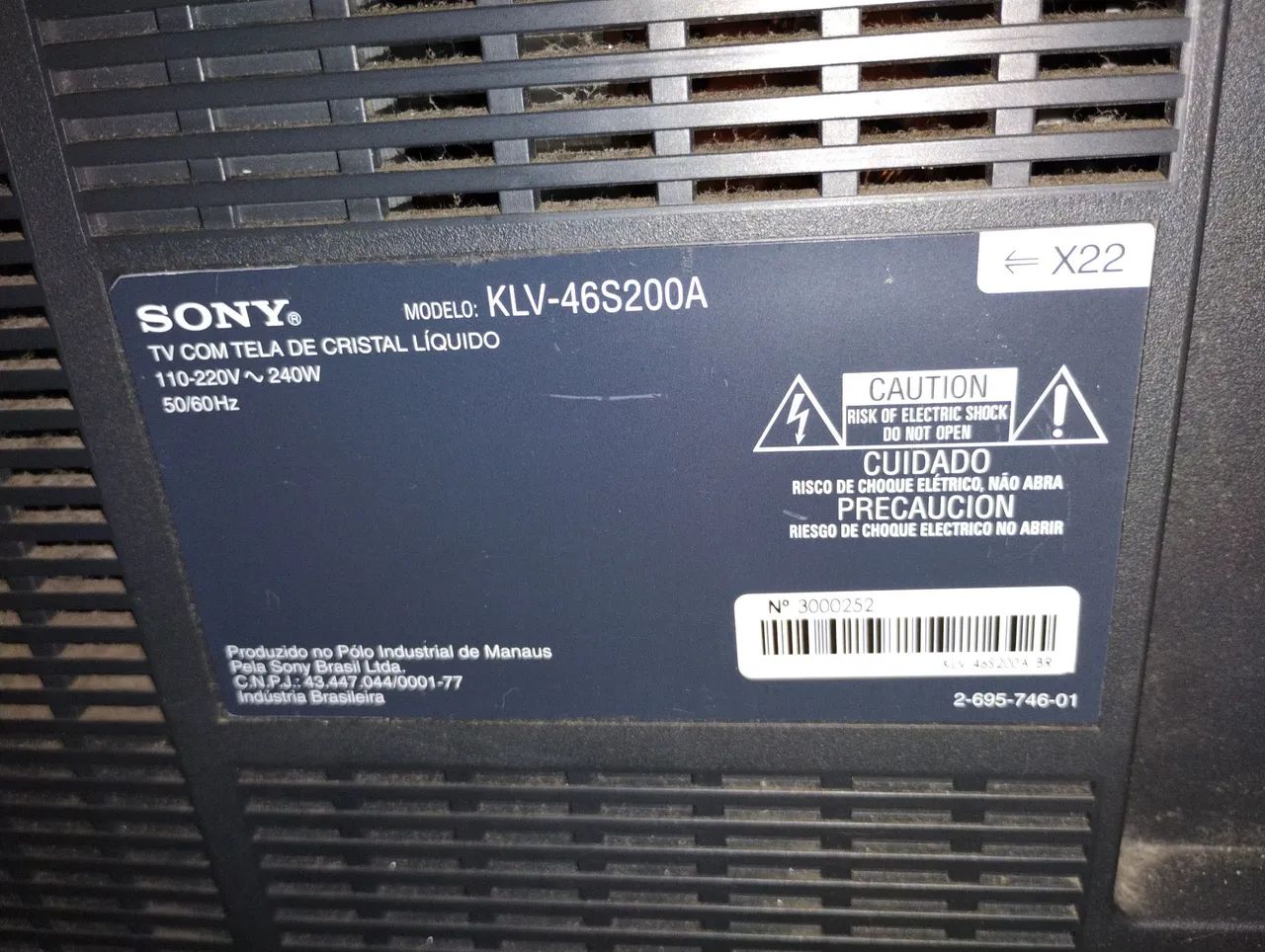 TV Sony 46 Polegadas Modelo KLV46S200A Defeito na Tela - Foto 2
