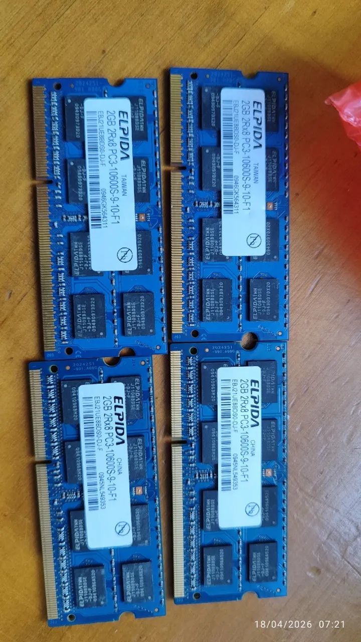 Memória notebook 2gb pc3 10600