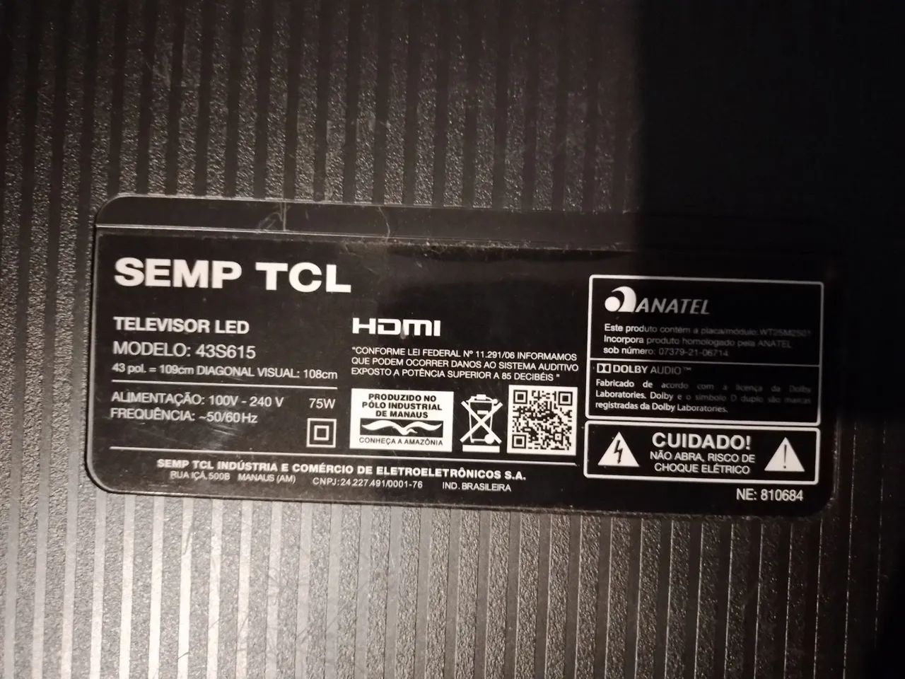 Tv tcl 43 polegadas  com defeito  - Foto 2