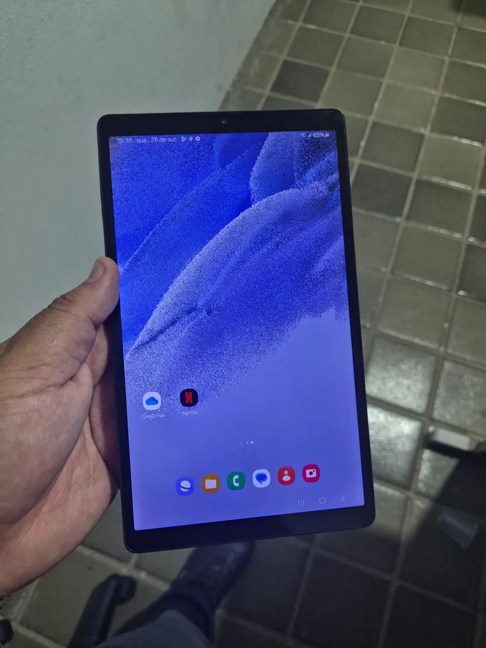 Tablet Samsung A7 lite com carregador e capa