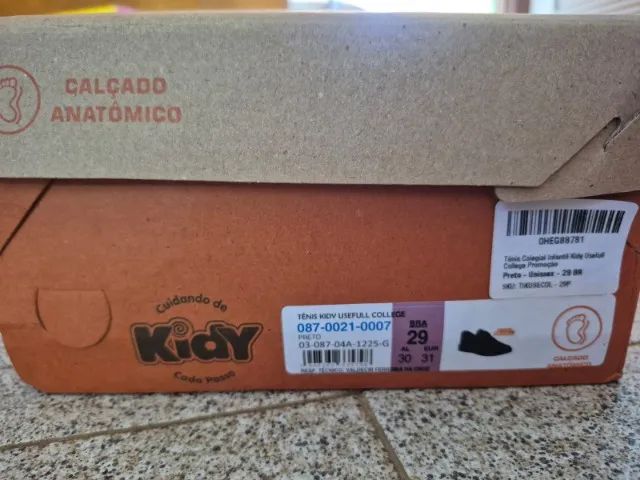 Tênis Infantil Kidy Usefull College Preto Logo Lateral - Foto 4