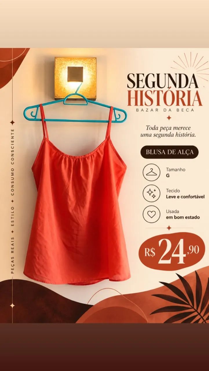 Blusa de alcinha laranja 