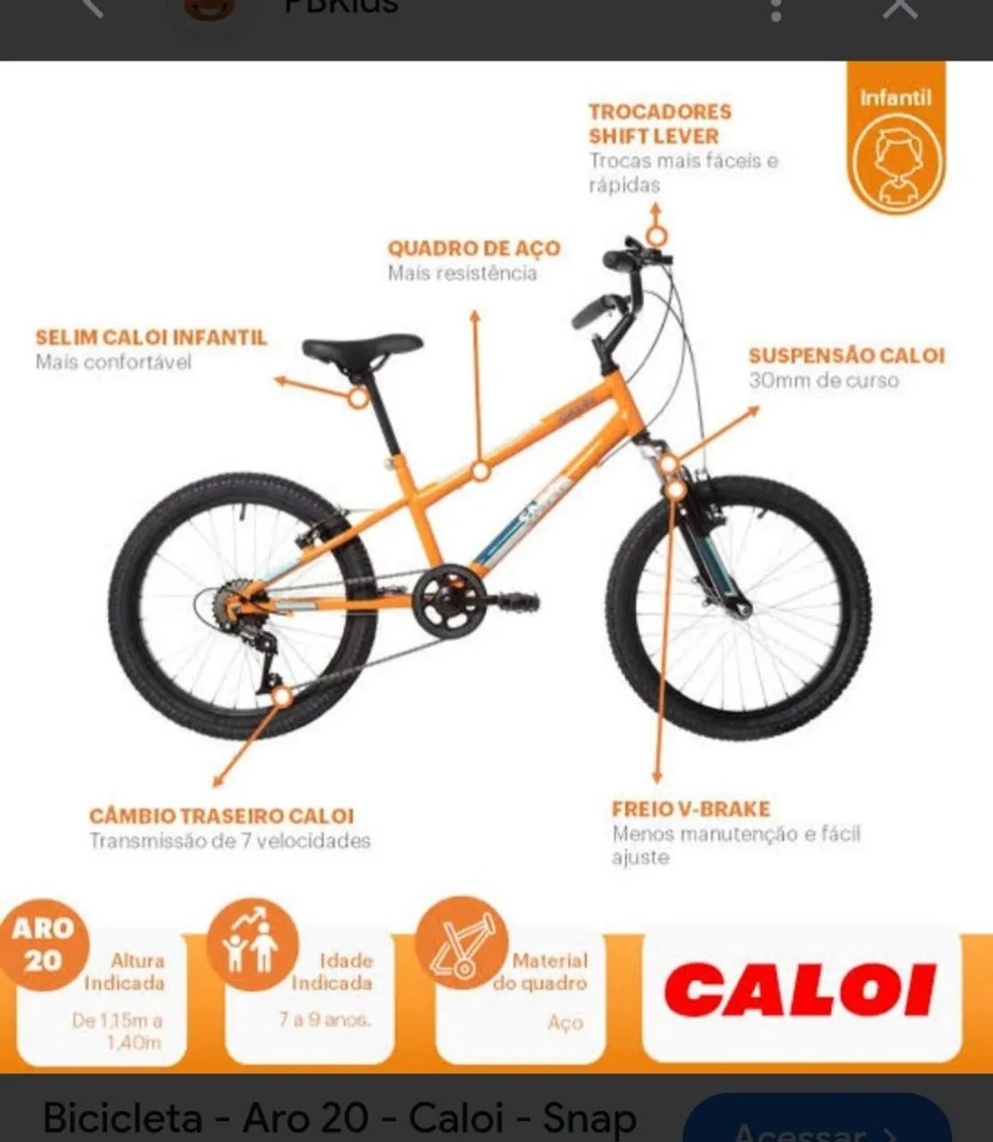 Bicicleta Caloi Snap Aro 20 - Foto 5