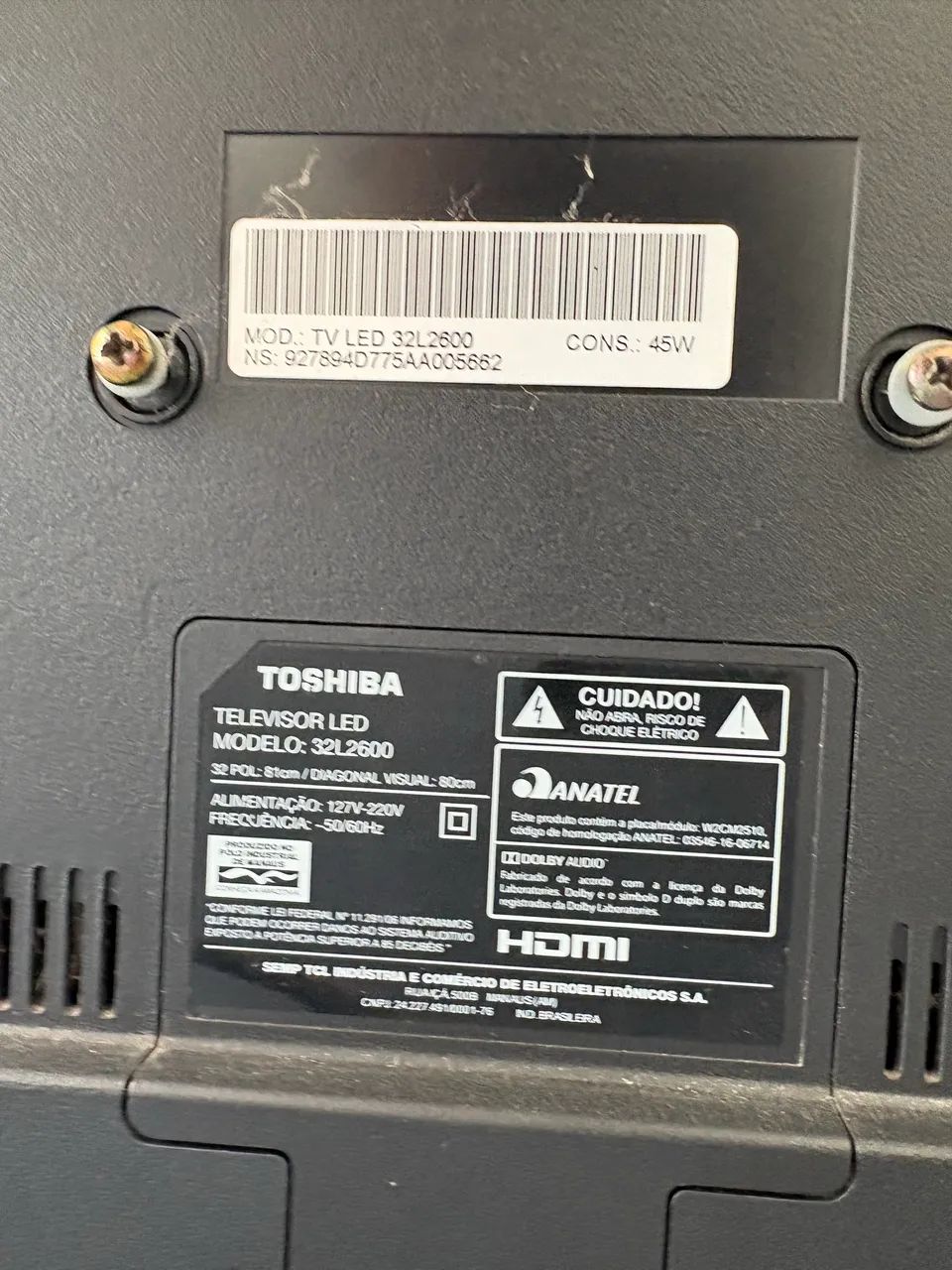 TV TOSHIBA 32p (COM GARANTIA) - Foto 3