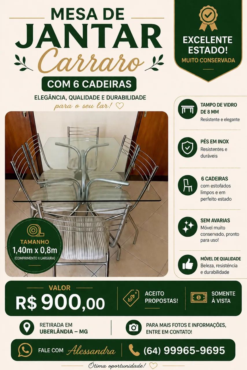 Mesa de Jantar Carraro