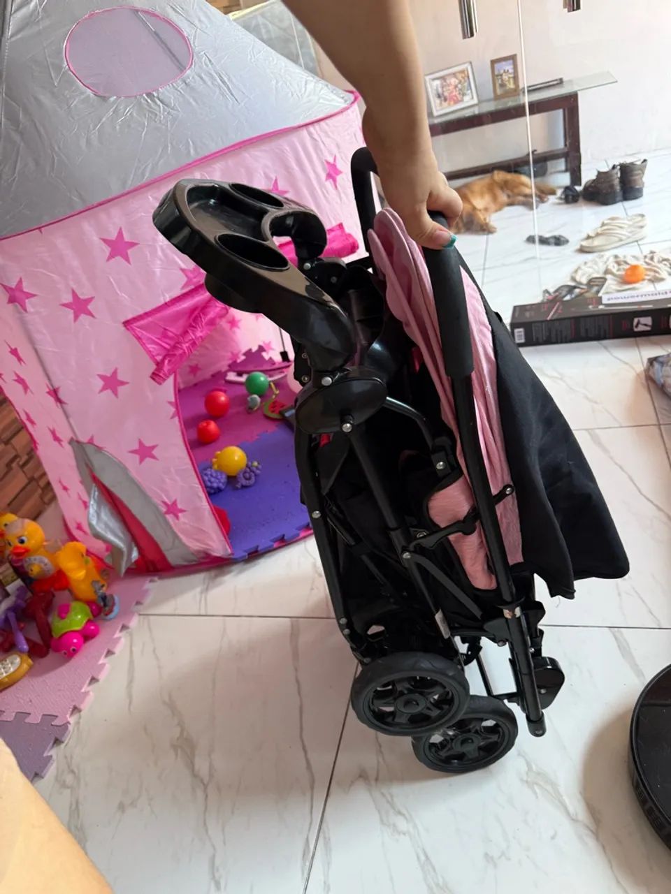CARRINHO DE BEBÊ COSCO - ROSA CHICLETE - Foto 2